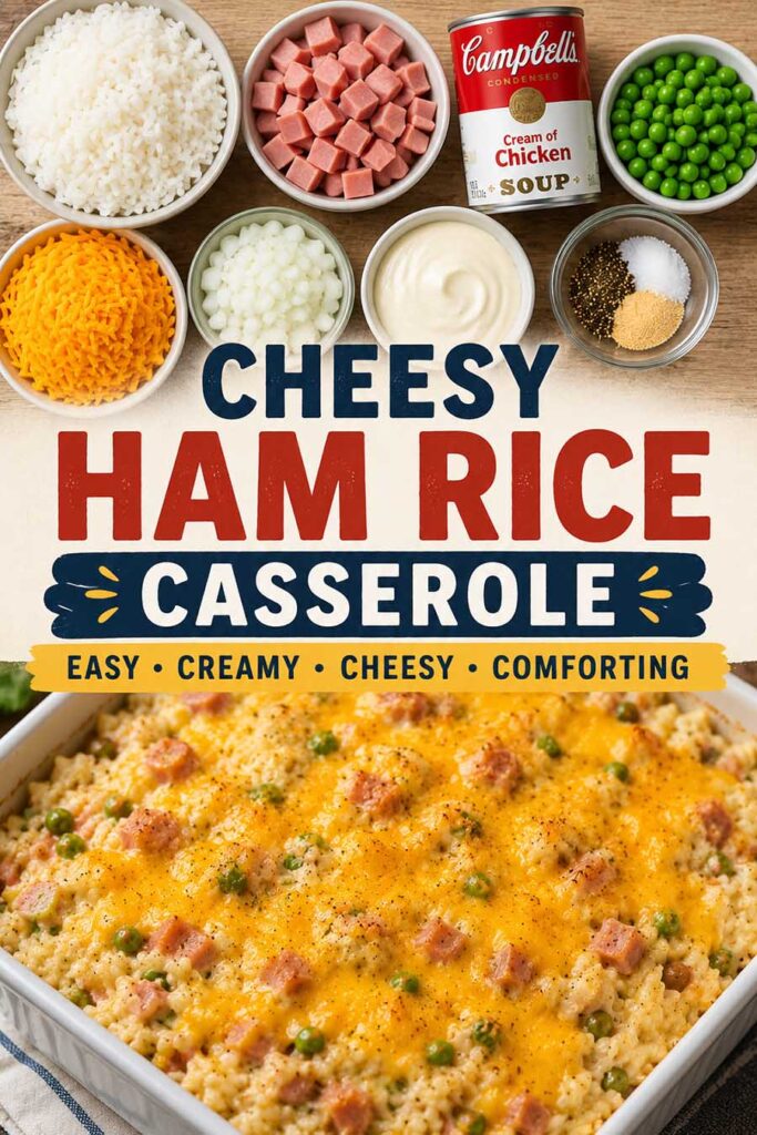 Cheesy Ham Rice Casserole