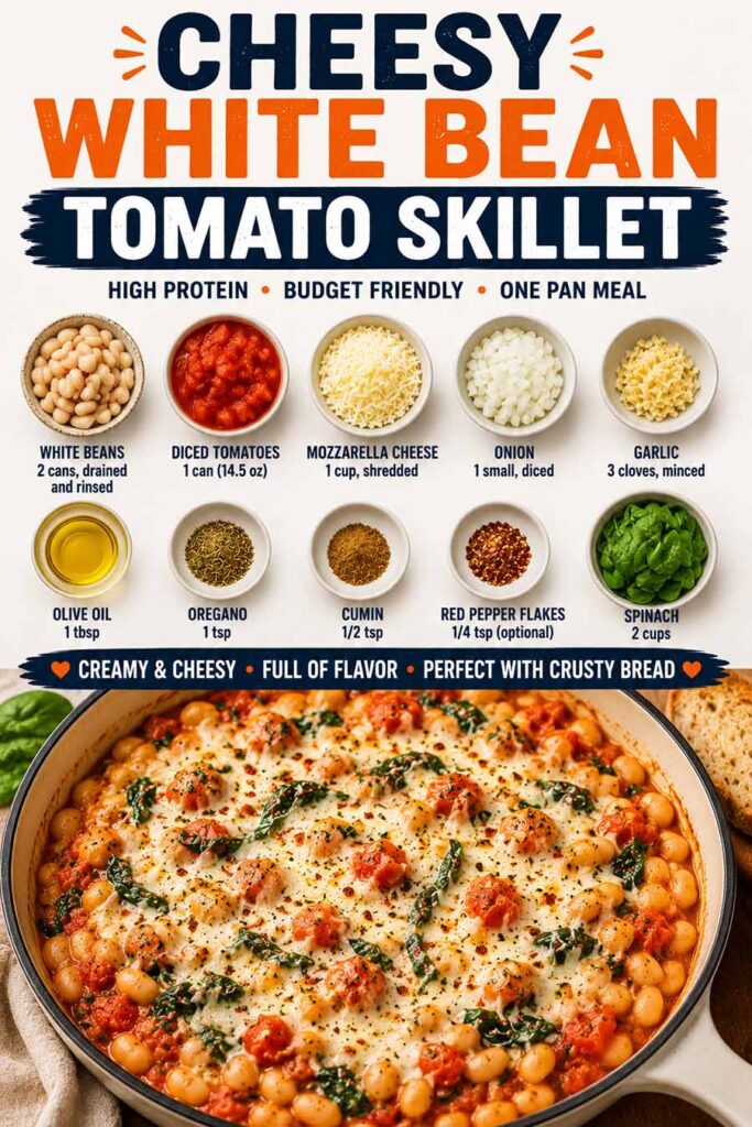Cheesy White Bean Tomato Skillet