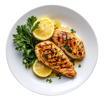 Recipe finder meal bowl with fresh ingredients