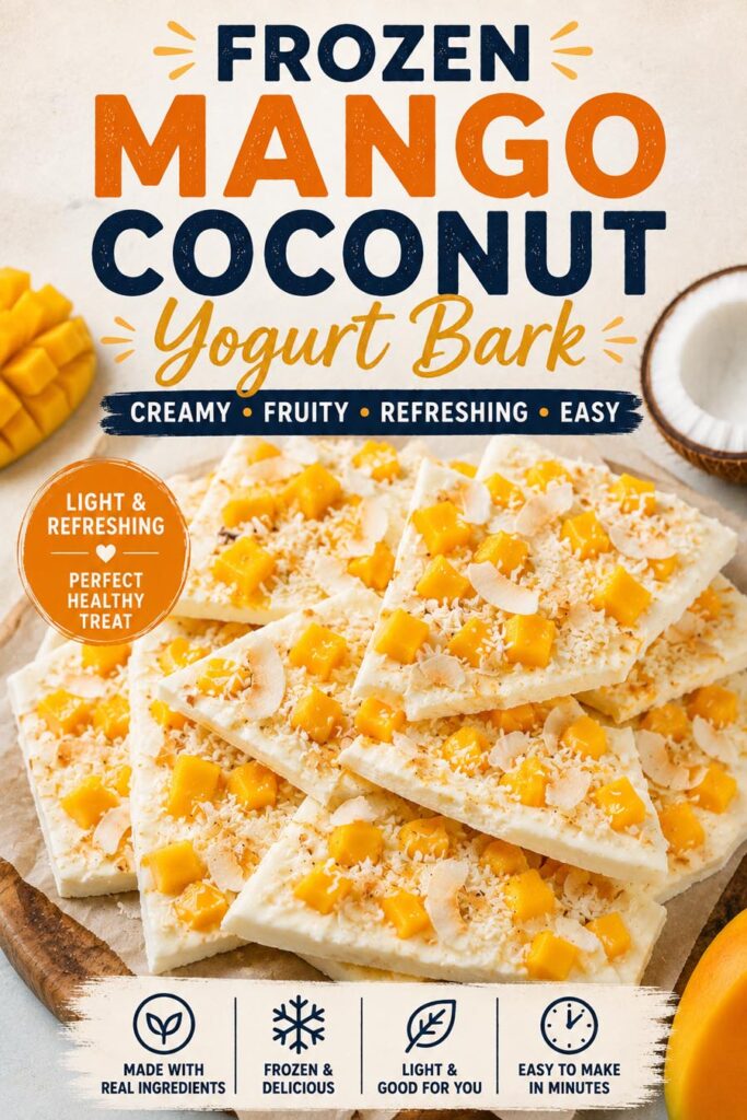 Frozen Mango Coconut Yogurt Bark