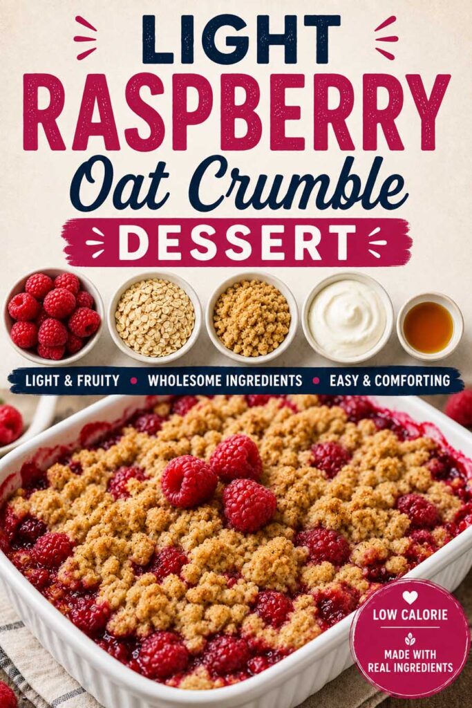 Light Raspberry Oat Crumble Dessert