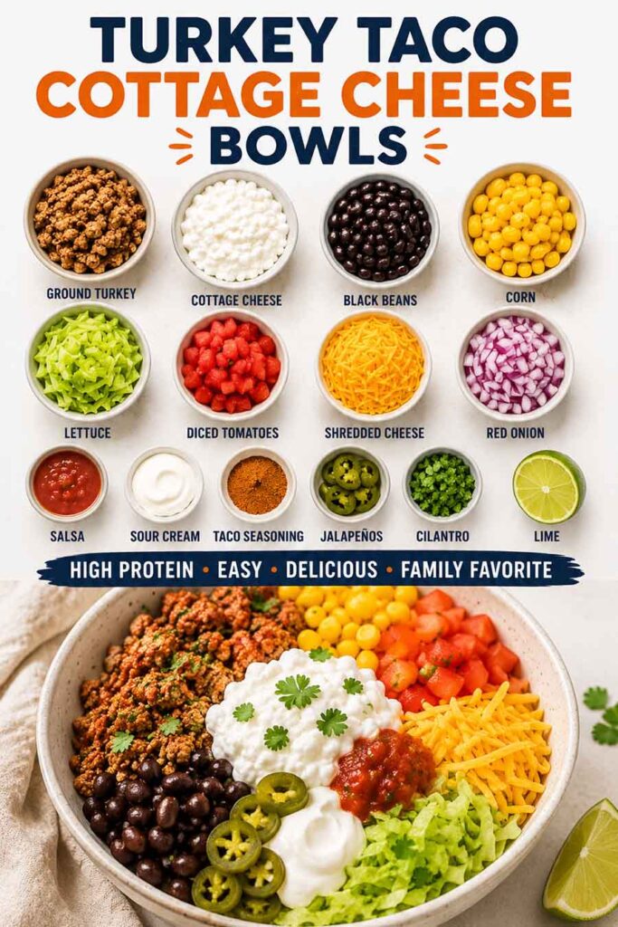 Turkey Taco Cottage Cheese Bowls