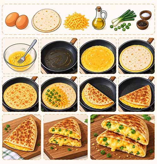 Egg Fried Wrap with Cheese
