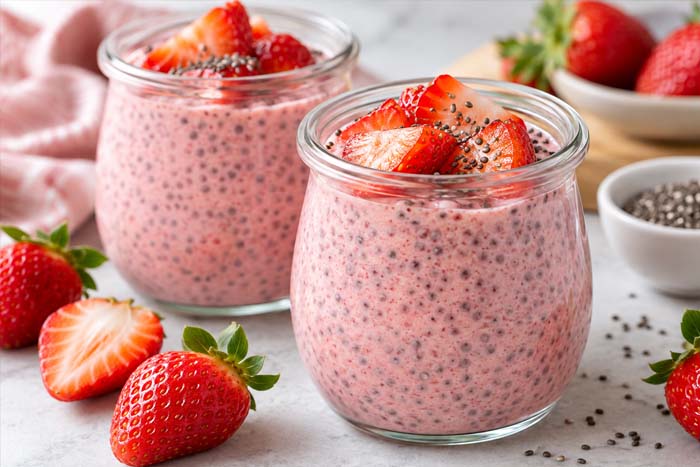 Low FODMAP Strawberry Chia Pudding