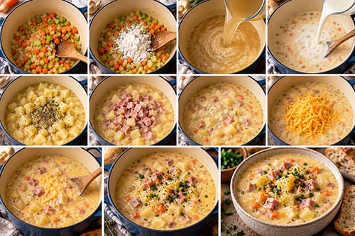 Creamy Cheesy Ham & Potato Soup
