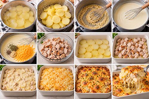 Cheesy Leftover Turkey Potato Casserole