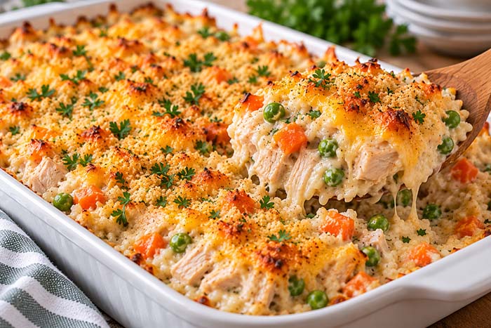 Creamy Leftover Turkey and Rice Casserole