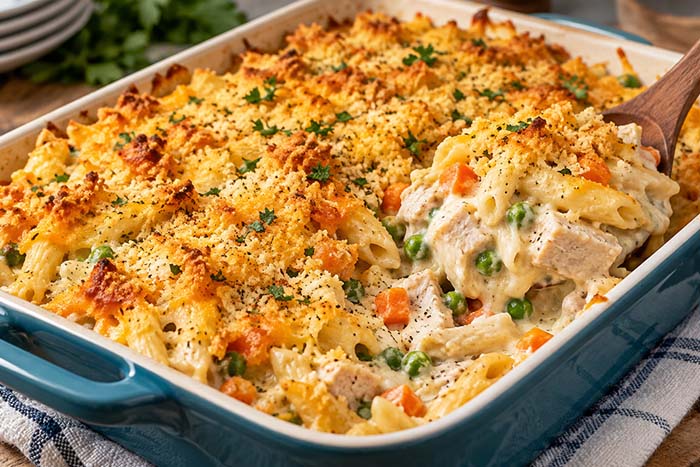 Leftover Turkey Casserole – Easy Creamy Turkey Recipe